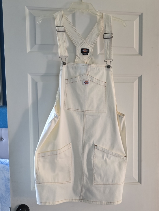 Dickies Dresses & Skirts - Dickies Off-White Canvas Overall Dress